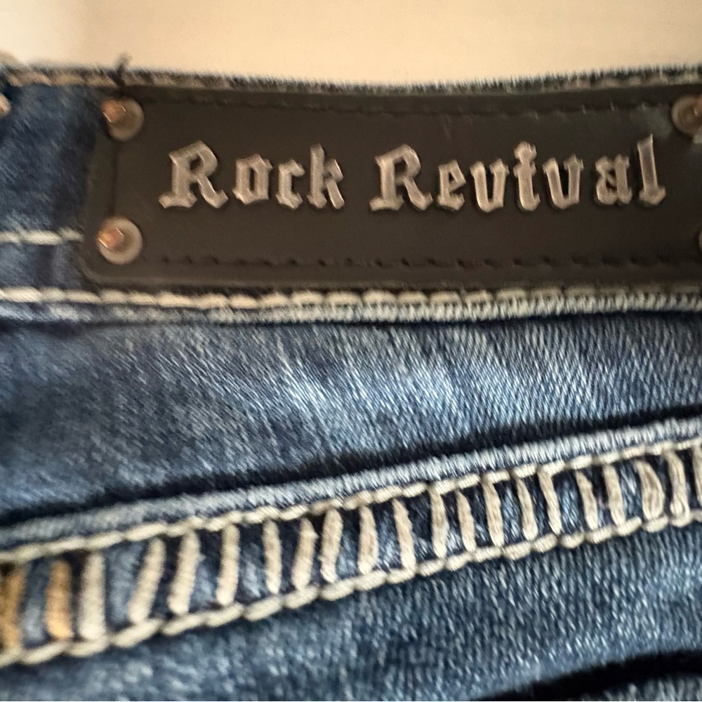 Rock Revival Dark Wash Elaina Boot Cut Jeans Vintage Wash Size 28 - Picture 9 of 16